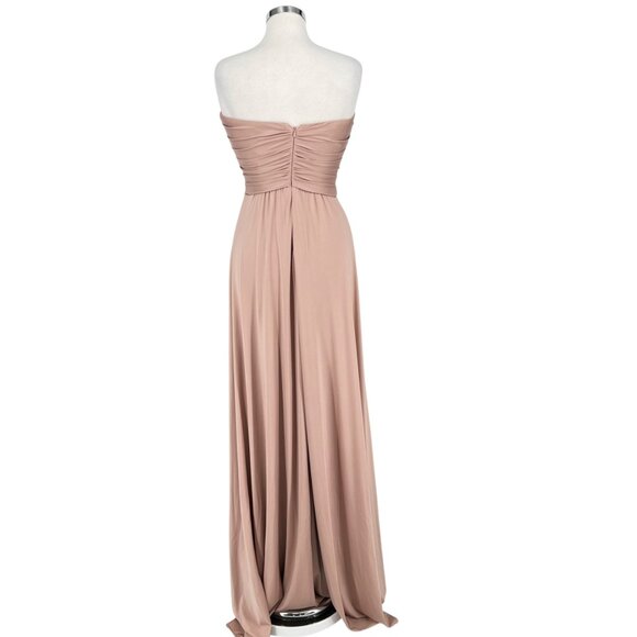 La Femme Blush Pink Strapless High Slit Floor-Length Formal Gown Size 6 - Picture 11 of 16